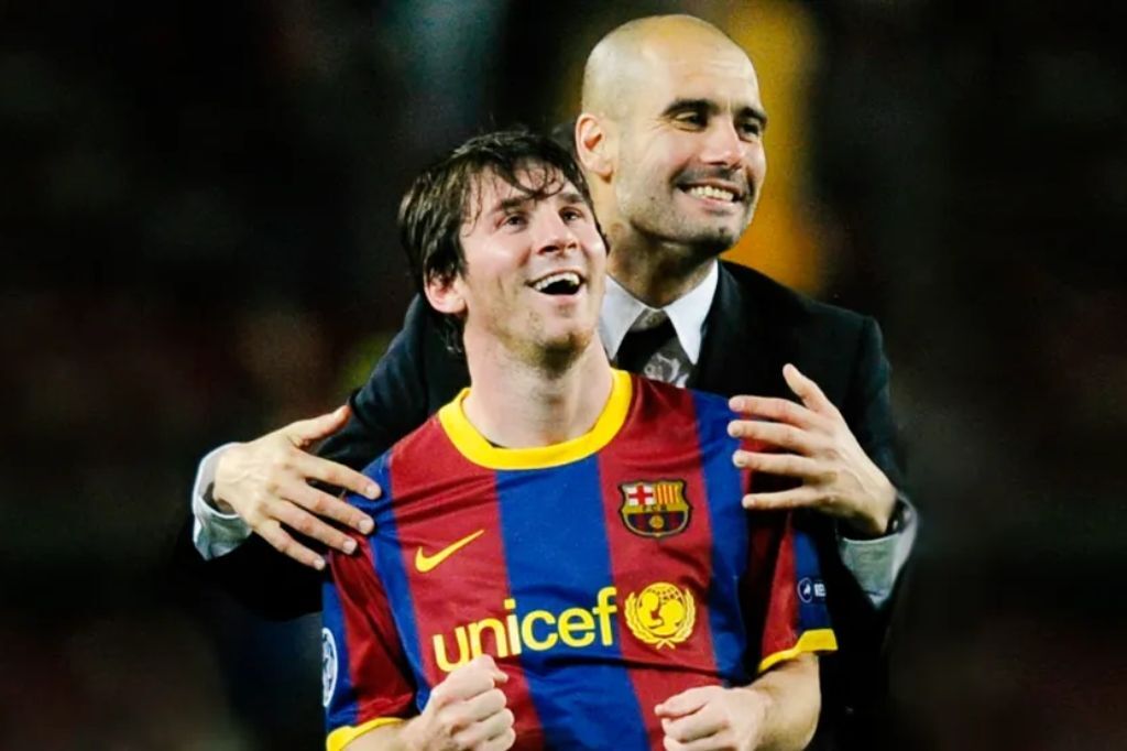  - Pep Guardiola e Lionel Messi: história de sucesso no Barcelona entre 2008 e 2012 — Foto: Arte: Infoesporte