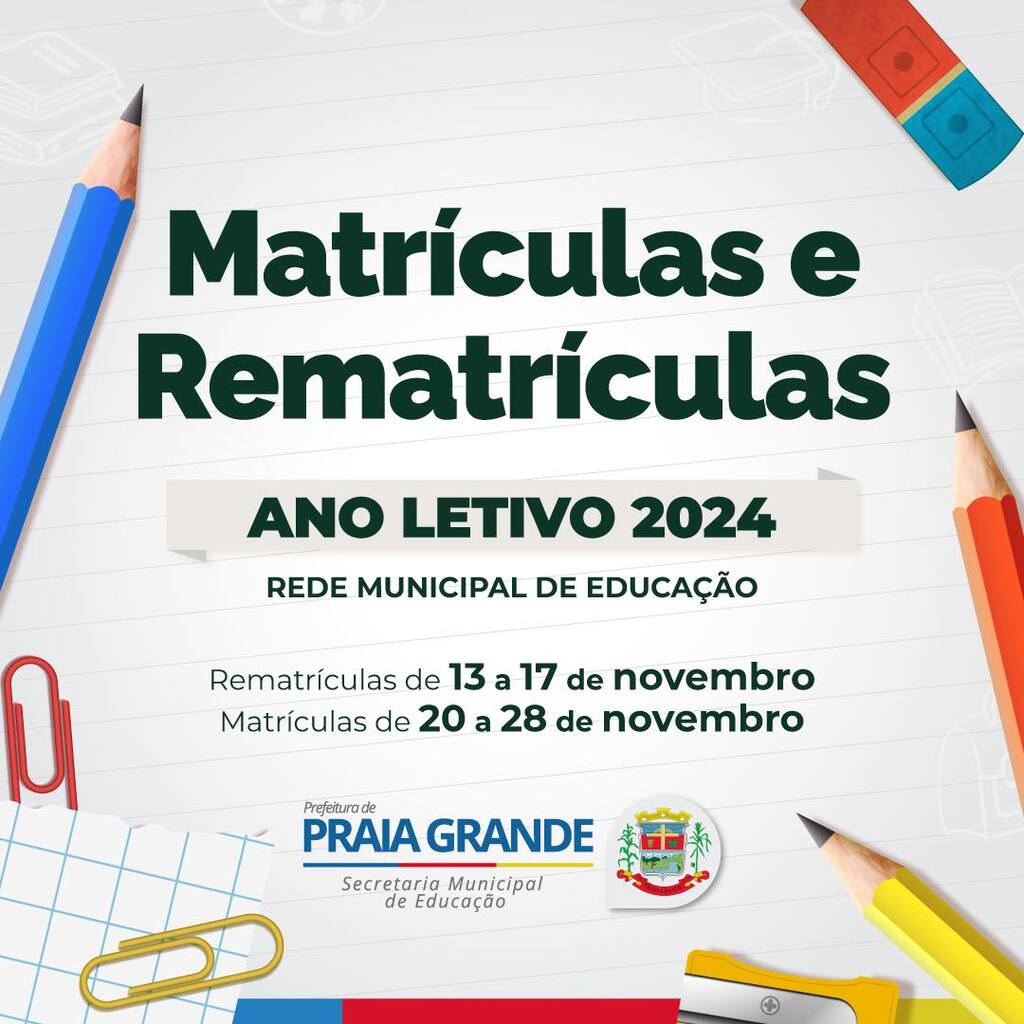 ABERTAS AS MATRICULAS NAS ESCOLAS MUNICIPAIS DE PRAIA GRANDE