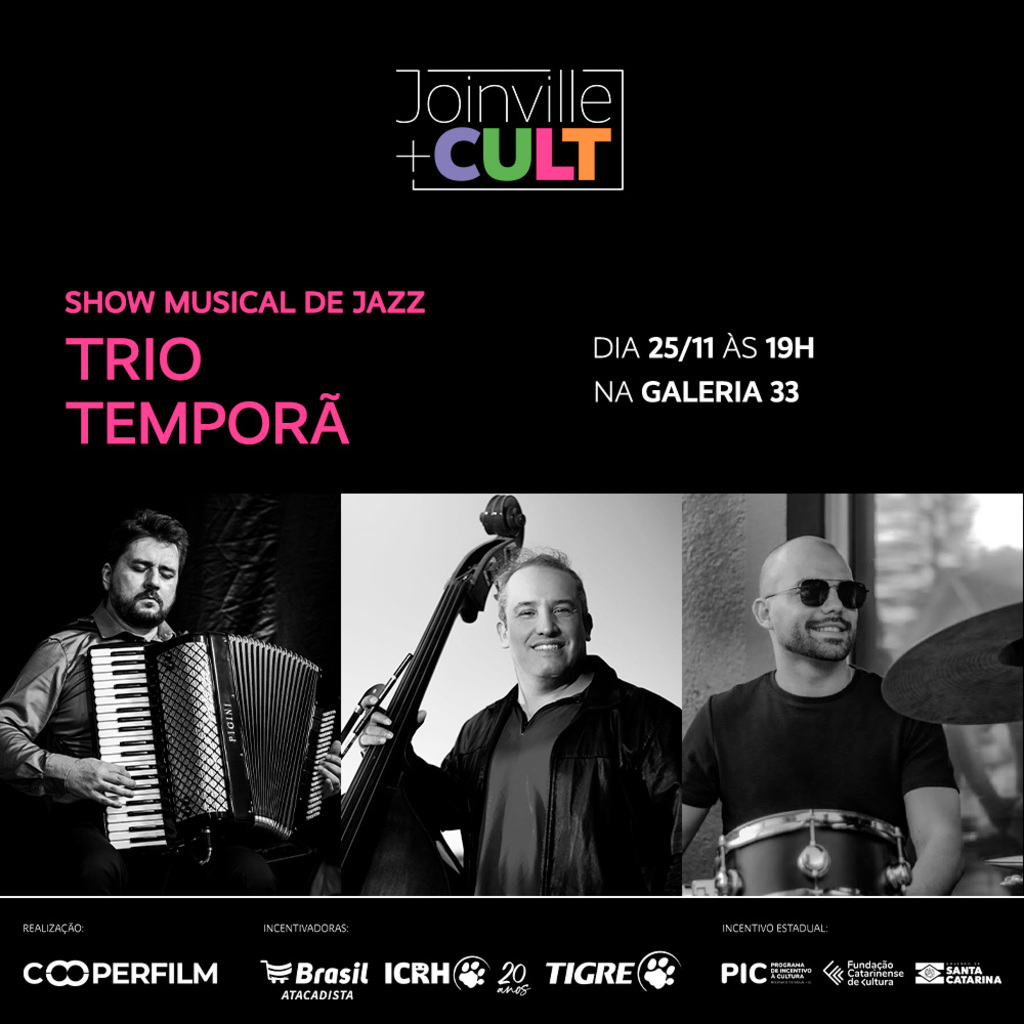 Temporã Jazz Trio faz show em abertura de exposição na Galeria 33