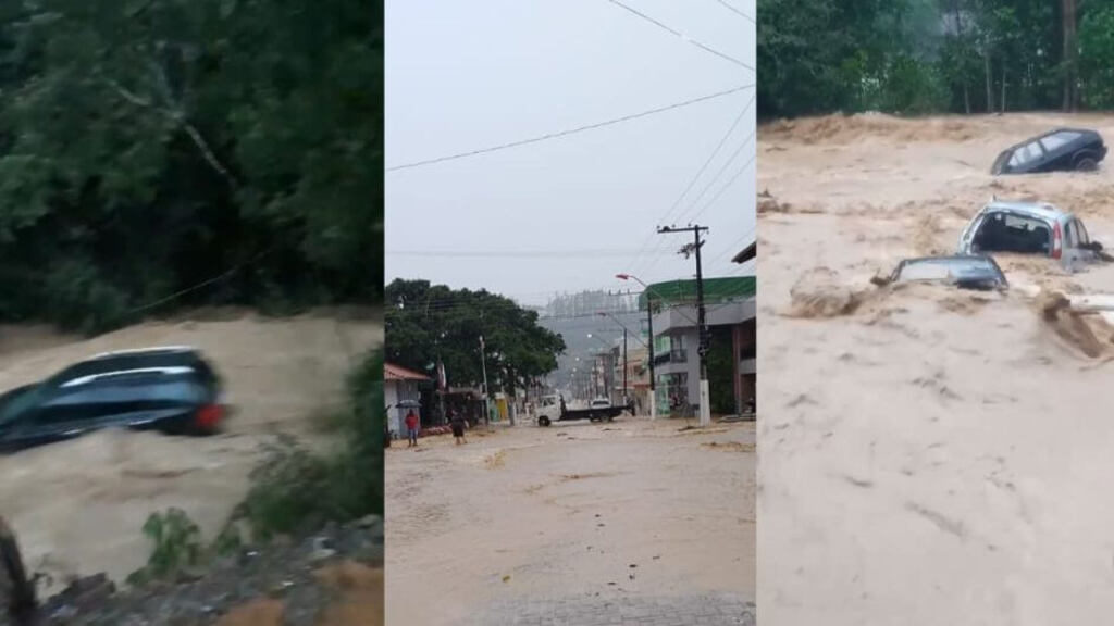 Veículos estavam em uma oficina (Foto: Defesa Civil, Divulgação) - 