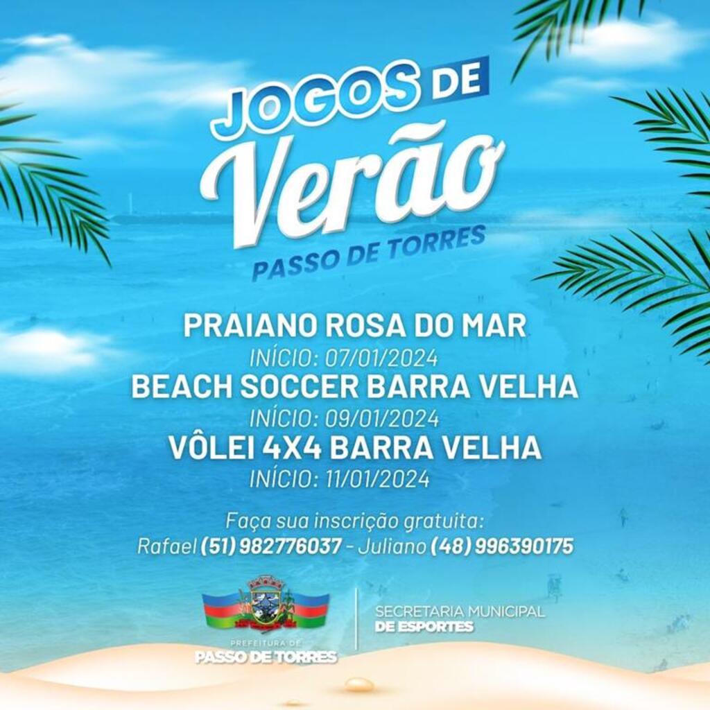 ABERTAS AS INSCRIÇÕES PARA OS JOGOS DE VERÃO 2024 EM PASSO DE TORRES