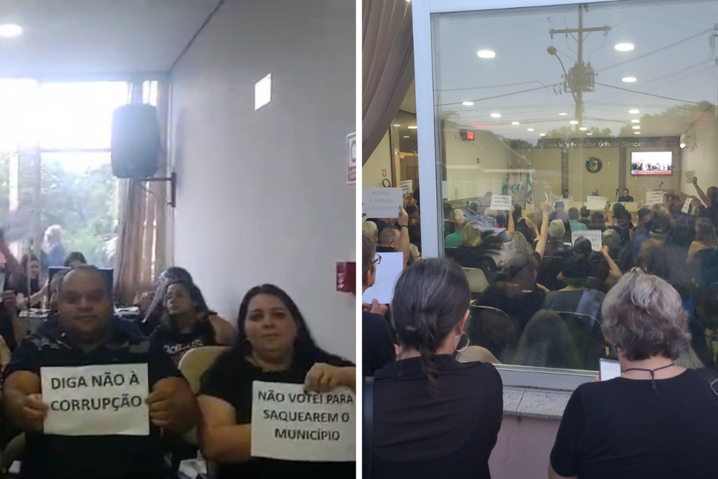 Moradores de Itaara fazem protesto na Câmara e pressionam vereadores por cassação do prefeito