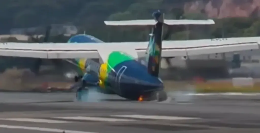 Avião bate cauda na pista do Aeroporto do Recife na hora do pouso