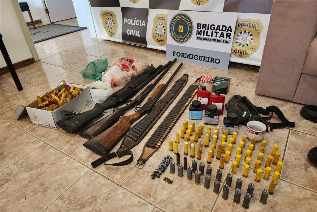 Armas, munições e animais mortos são apreendidos em Formigueiro