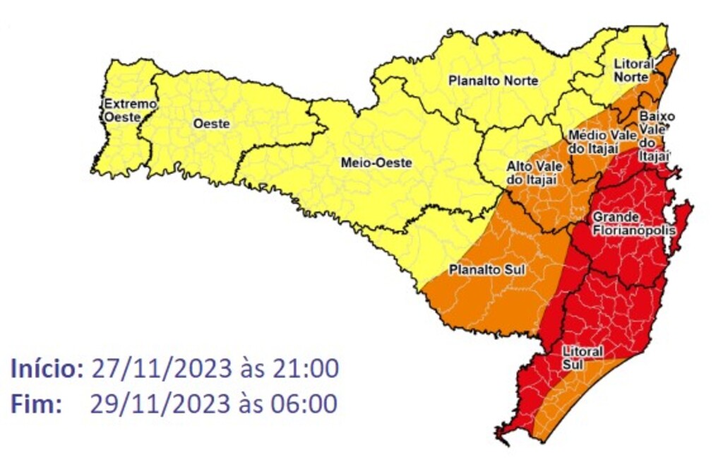 Chuva volta a Santa Catarina nesta semana