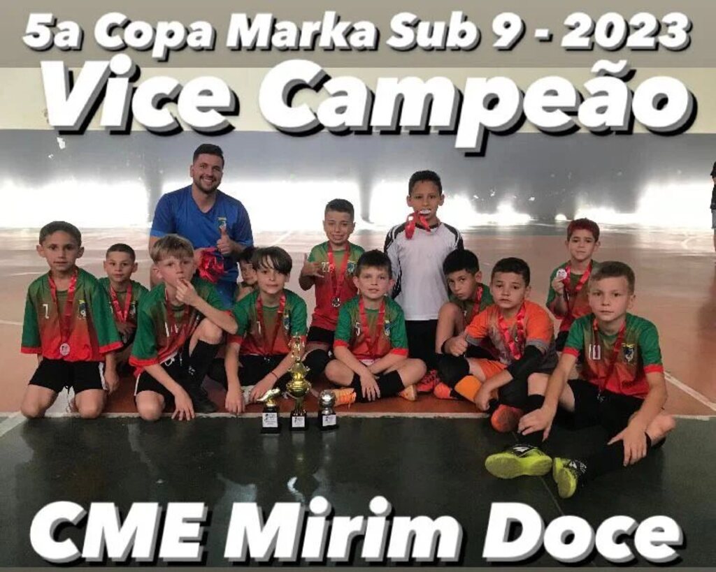 Equipe Sub-9 de Mirim Doce é vice-campeã da 5ª Copa Marka Sports