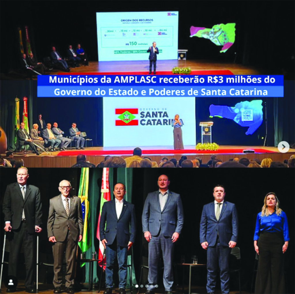 Municípios da AMPLASC receberá R$ 3 milhões do Governo do Estado e Poderes de Santa Catarina