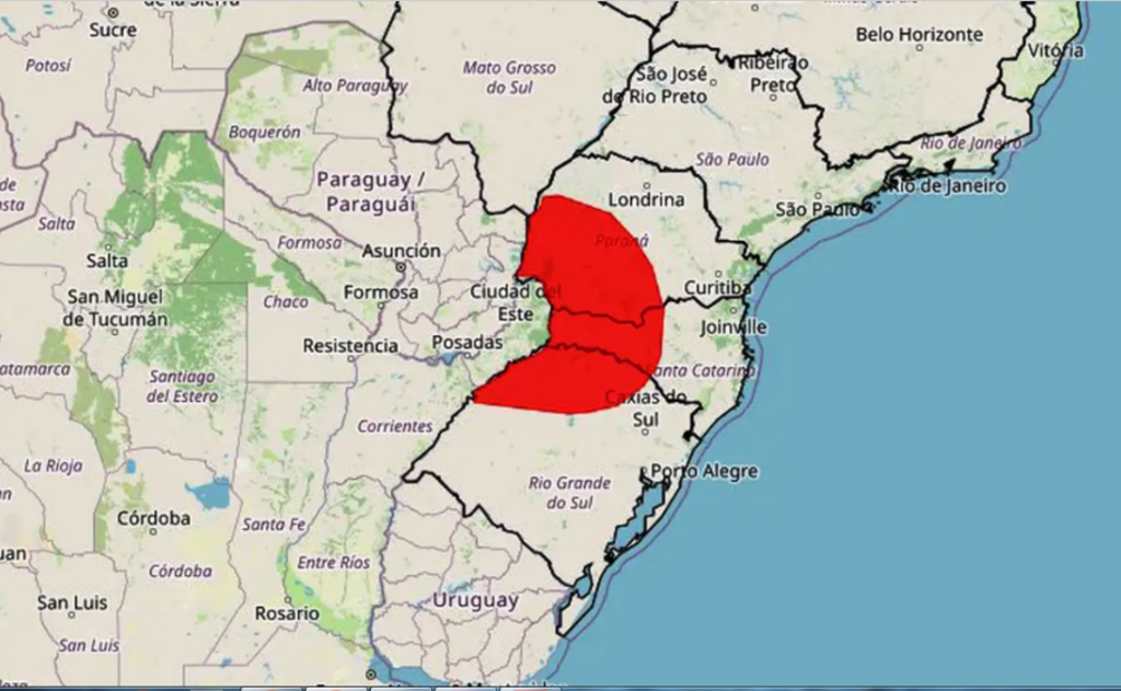 Imnet - Na fronteira do Rio Grande do Sul com o Uruguai, tempestades vão se formar com maior força e se deslocar para parte do estado gaúcho ao longo deste sábado