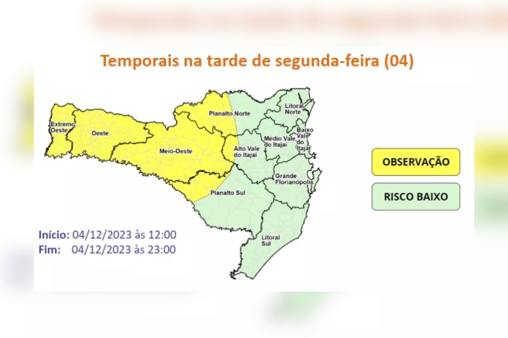 Granizo, temporais e mar agitado: Defesa Civil emite alertas para tempo instável em SC