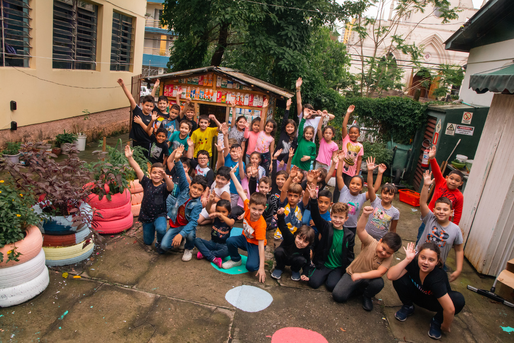 Fotos: Nathália Schneider (Diário) - A comunidade escolar coletou cerca de mil caixas de leite para o projeto