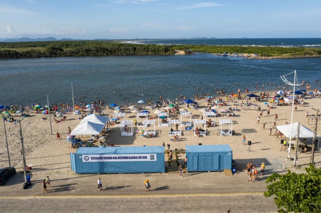  - Praia Boca da Barra, em Balneário Barra do Sul — Foto: Prefeitura de Balneário Barra do Sul/Arquivo