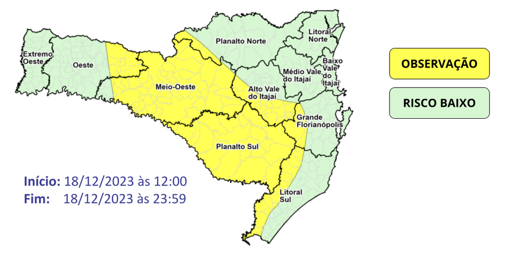 Defesa Civil alerta para a possibilidade de temporais isolados nesta segunda-feira