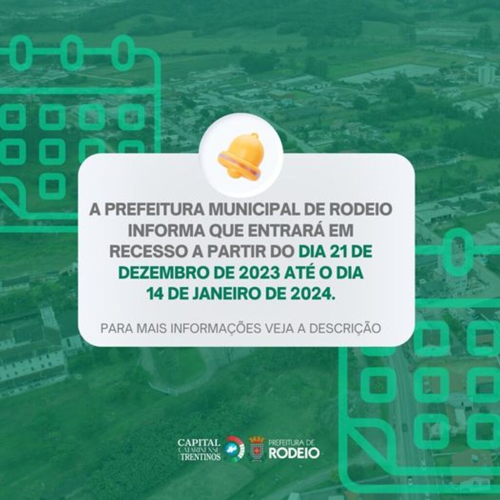 AVISO DE RECESSO NA PREFEITURA DE RODEIO