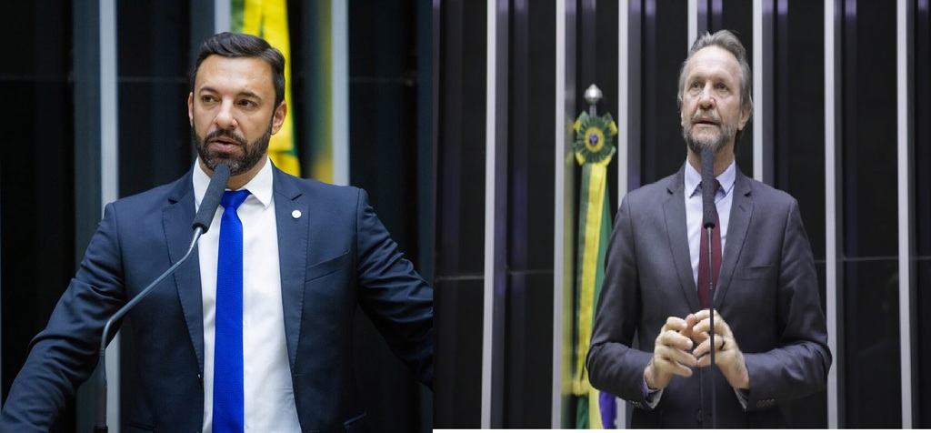 Montagem com fotos da Câmara dos Deputados - Daniel Freitas (PL) e Pedro Uczai (PT)