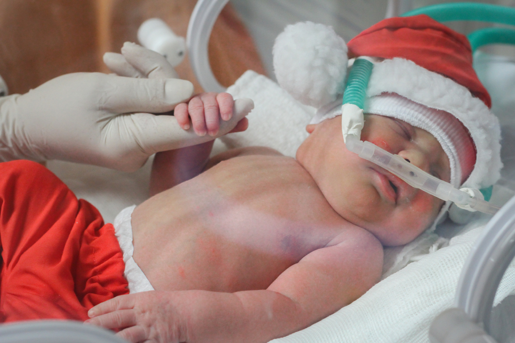 Imagem: Jô Folha - Ensaio fotográfico dos oito bebês internados na UTI Neonatal do HUSFP é uma forma de garantir uma lembrança especial aos pais do primeiro Natal dos pacientes