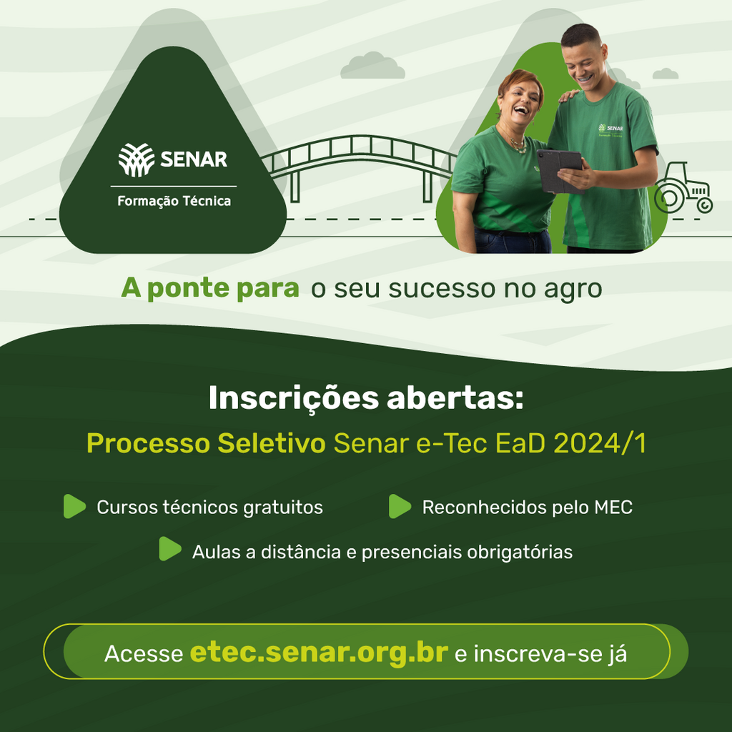 SENAR/SC abre processo seletivo para cursos técnicos gratuitos