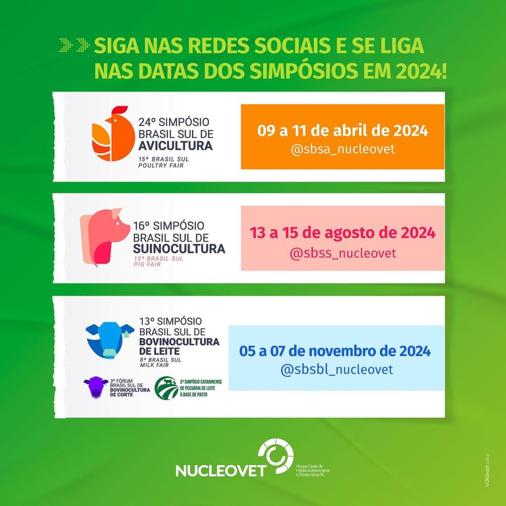 Simpósios do Nucleovet têm datas marcadas para 2024