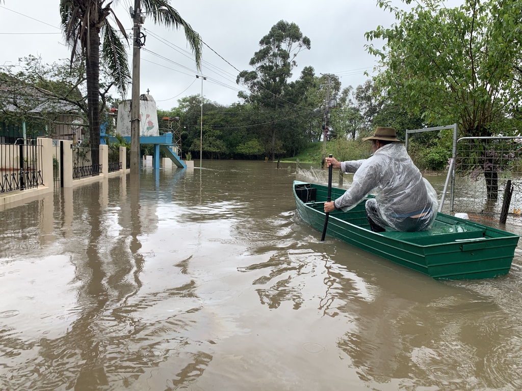 Foto: Mateus Ferreira (Arquivo Diário) - Chuvas causaram a cheia do Rio Vacacaí e famílias precisaram deixar suas casas no distrito de Passo do Verde em setembro, o mês mais chuvoso de 2023