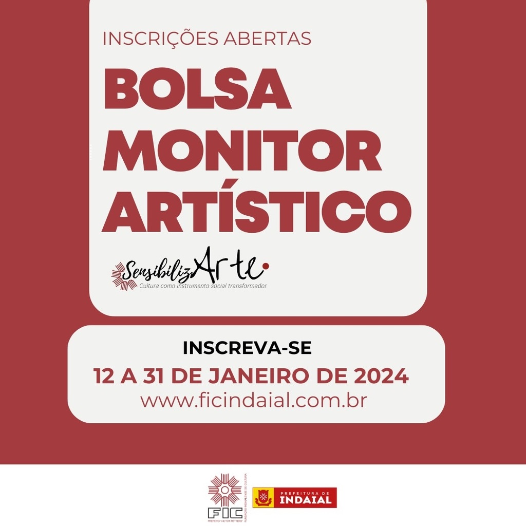 FIC abre inscrições para Programa Bolsa Monitor Artístico