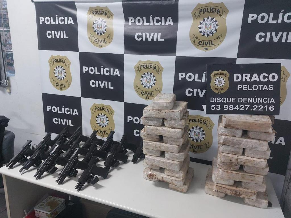 Foto: Divulgação - DP - A droga e as recolhidas na sexta-feira estavam em uma propriedade na área rural de Pelotas