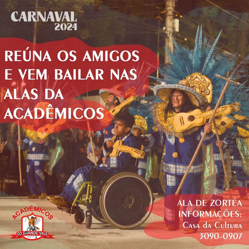 Carnaval de Joaçaba: prefeitura de Zortéa recebe inscrições para desfile até o próximo dia 02/02