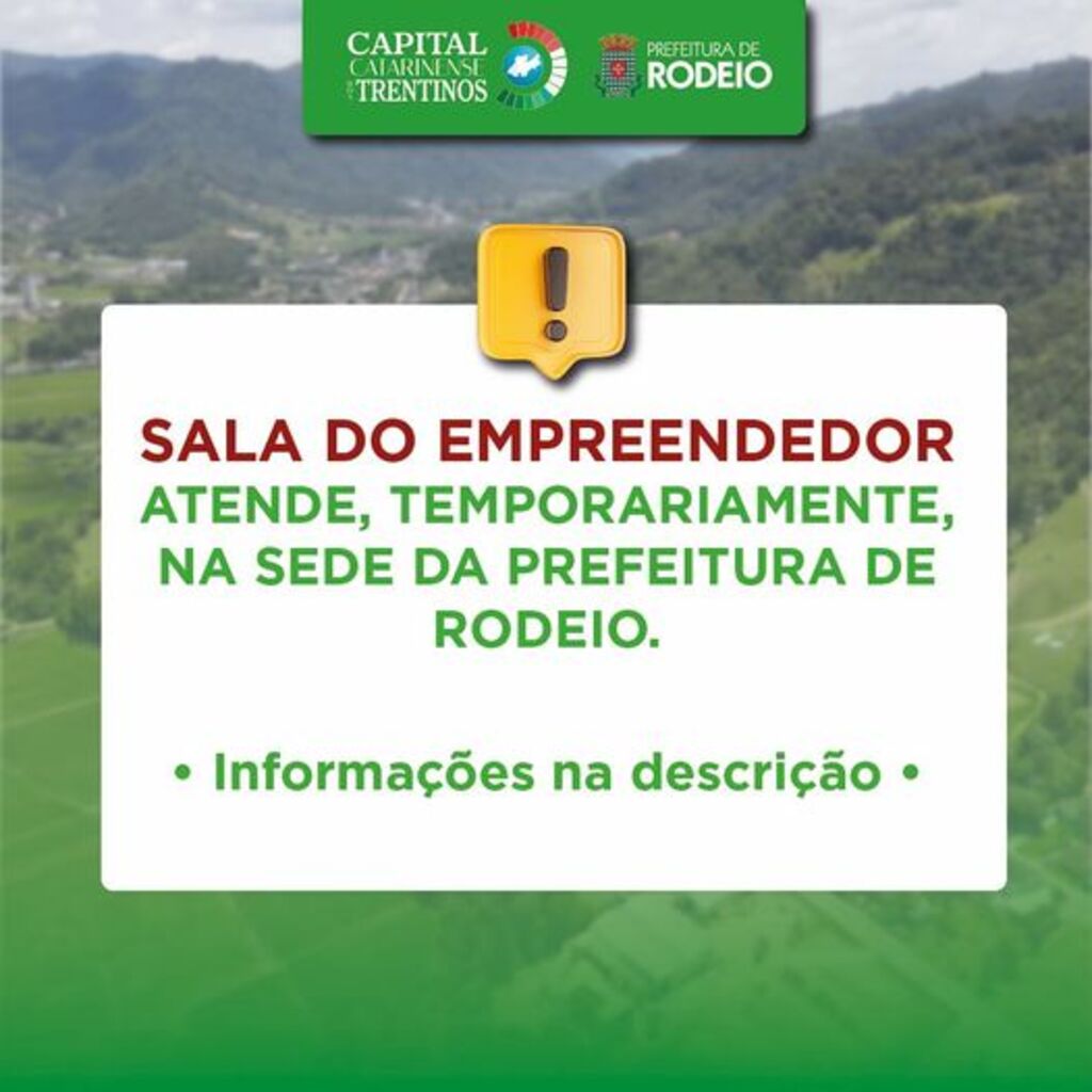 ESTÁ ATENDENDO TEMPORARIAMENTE NA SEDE DA PREFEITURA DE RODEIO