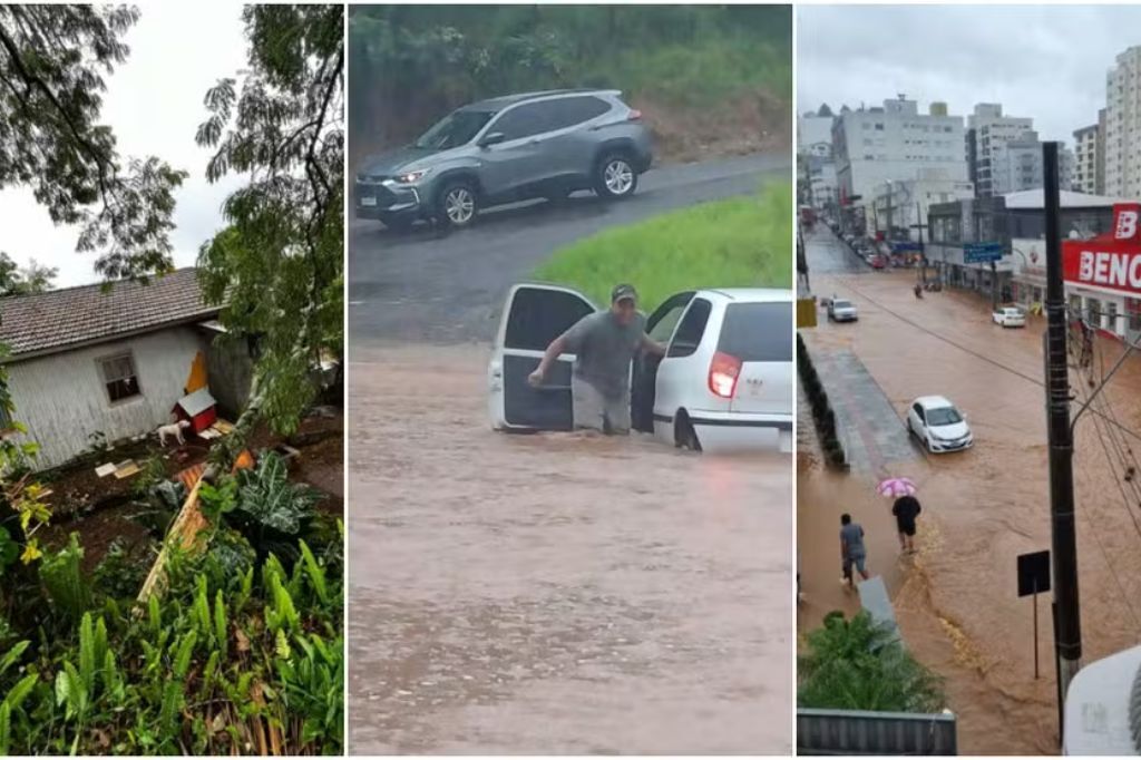  - Chuva atinge cidades de SC — Foto: Defesa Civil