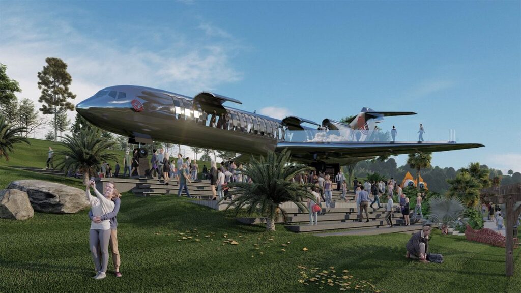Boeing que causou confusão em rodovia do PR vai virar balada em Camboriú