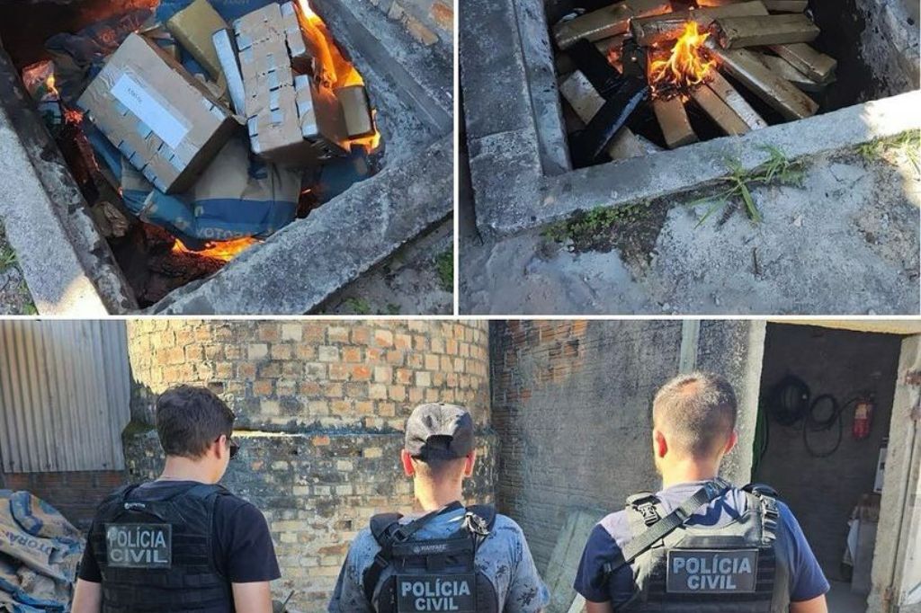 Polícia Civil incinera 400kg de drogas em Imbituba