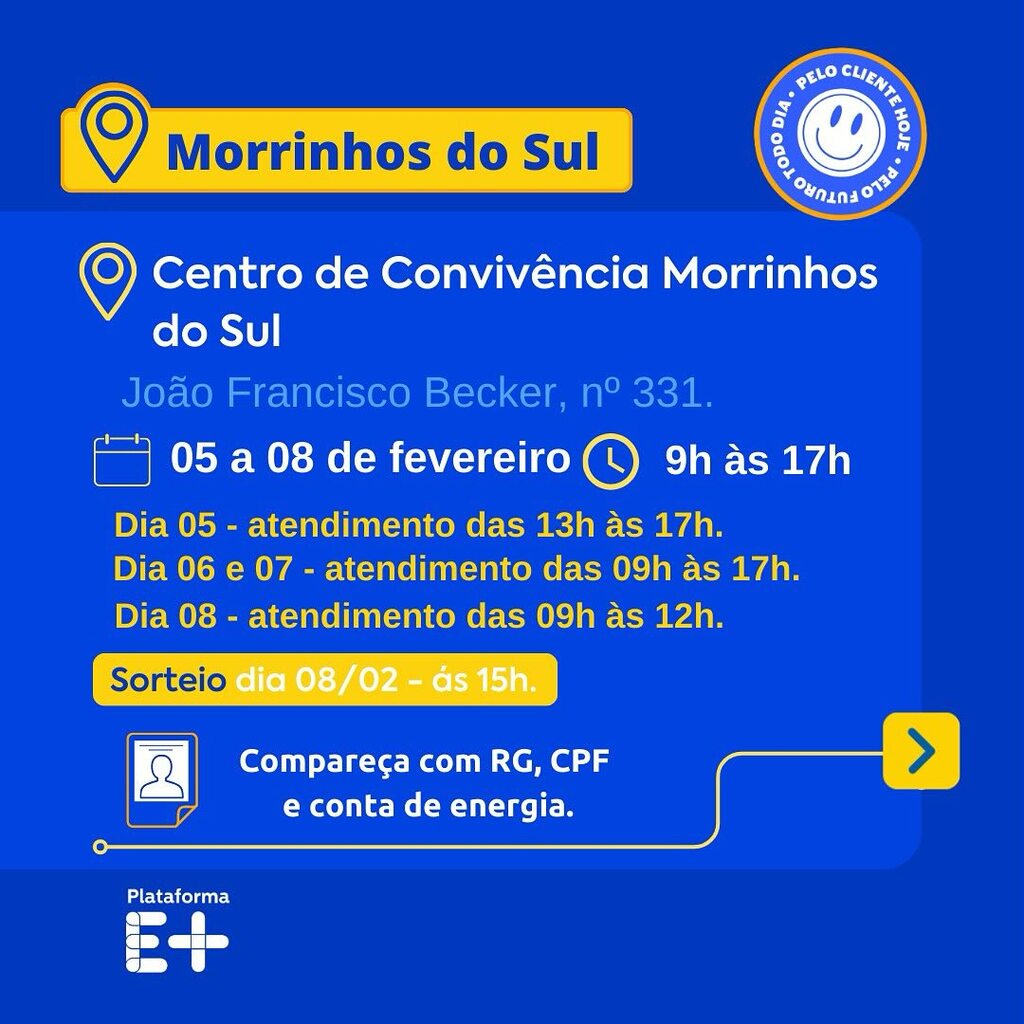 CEEE EQUATORIAL FARÁ MUTIRÃO PELO CLIENTE EM MORRINHOS DO SUL