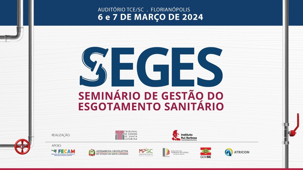 Tribunal de Contas fará seminário para discutir saneamento básico em Santa Catarina
