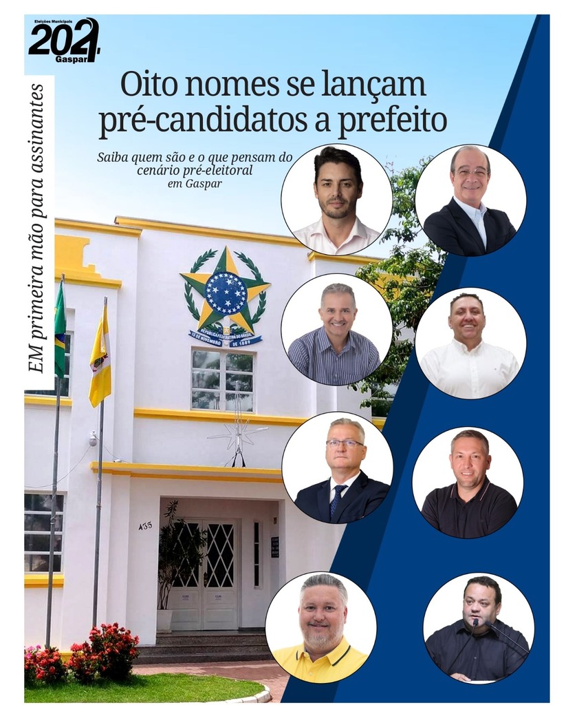 Oito nomes se lançam pré-candidatos a prefeito de Gaspar