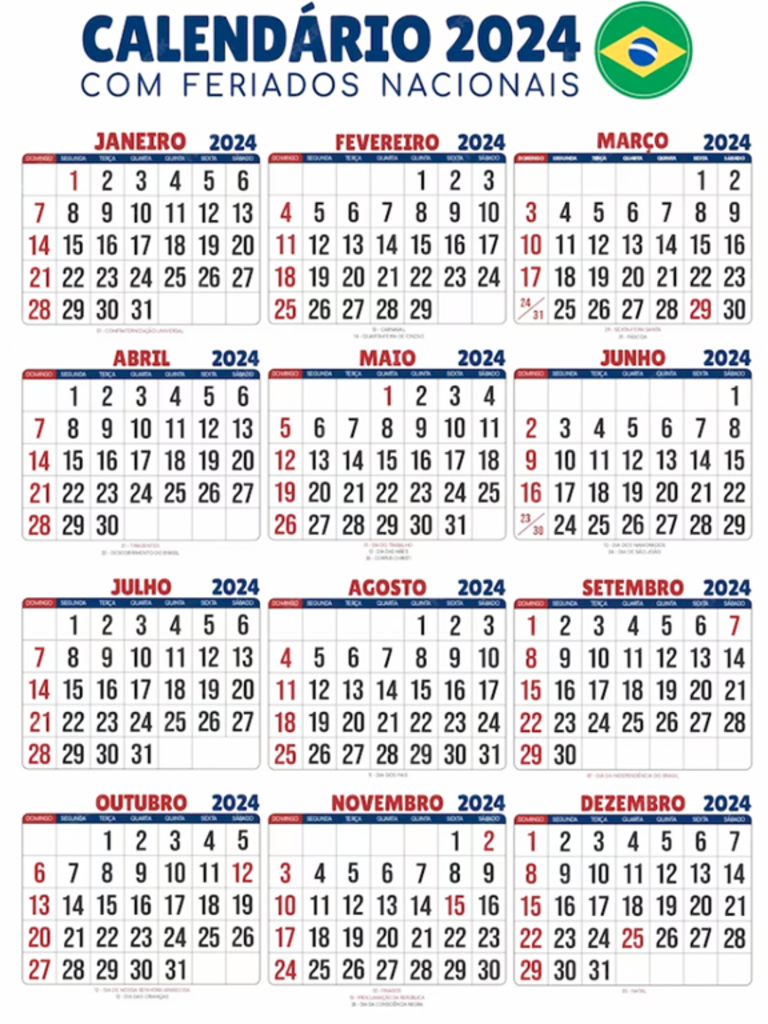 GOVERNO DE SC DIVULGA CALENDÁRIO  DE FERIADOS E PONTOS FACULTATIVOS DE 2024