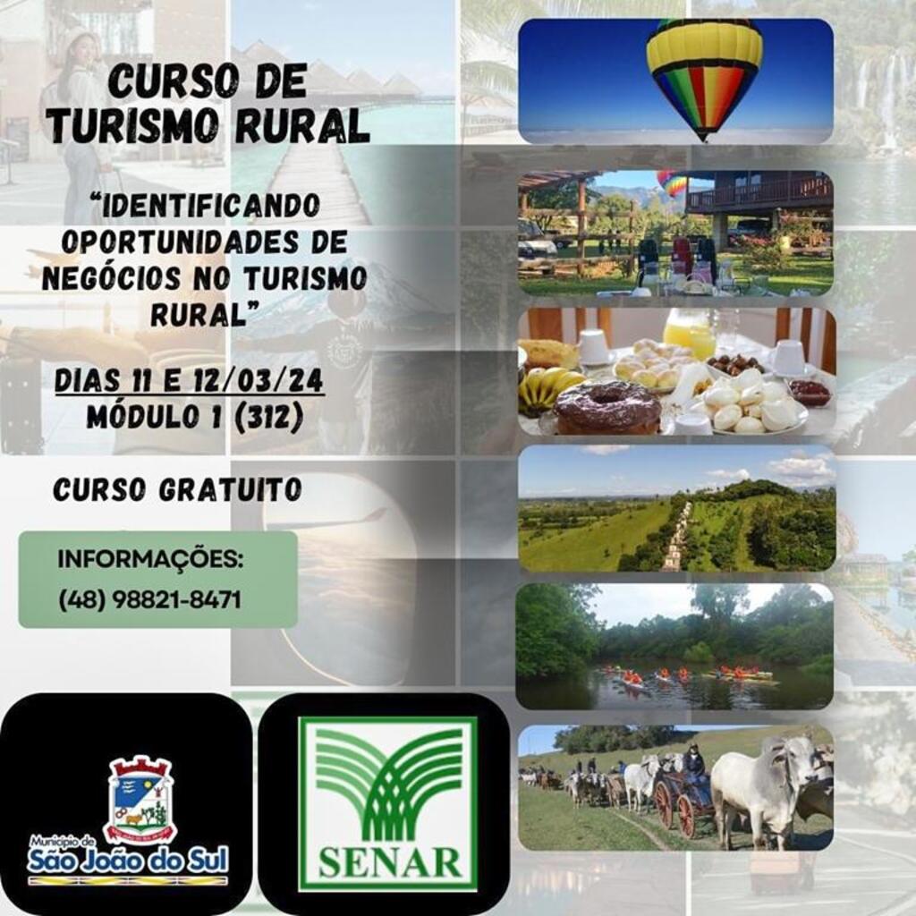 MUNICÍPIO DE SÃO JOÃO DO SUL  ABRE  INSCRIÇÕES PARA O CURSO DE TURISMO RURAL