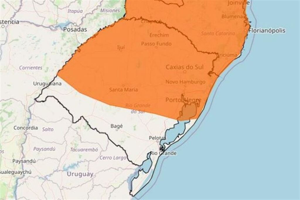 Inmet emite alerta para perigo de tempestade no RS até quarta-feira; aviso inclui Região Central