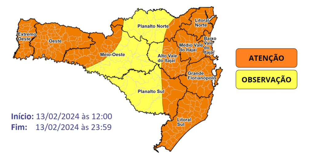 Depois do calor intenso, temporais e chuva volumosa atingem o estado nesta terça-feira