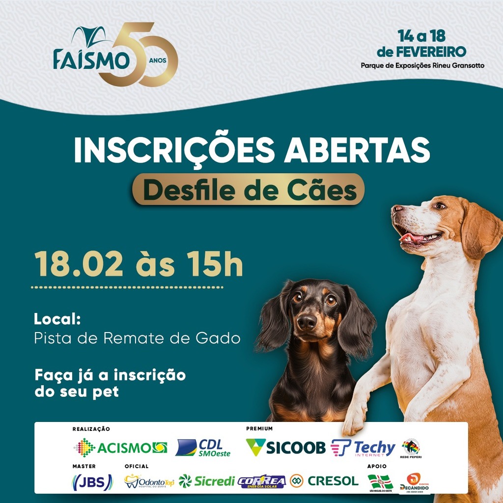 Inscrições para o Desfile de Cães encerra neste sábado