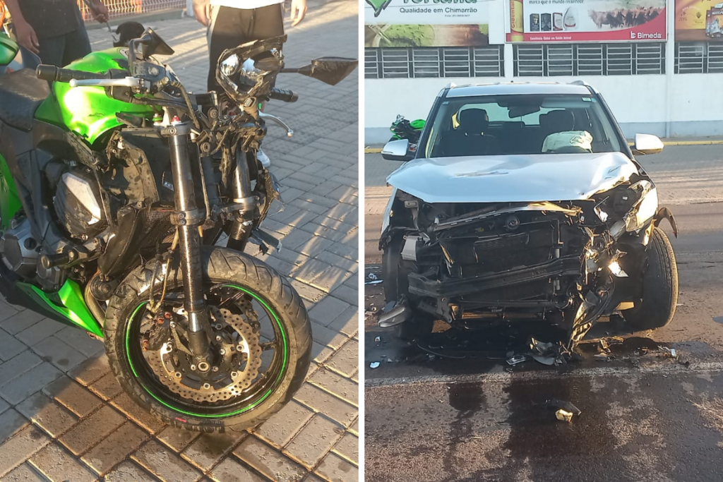 Colisão entre carro e moto deixa uma pessoa ferida na Faixa Nova de Camobi