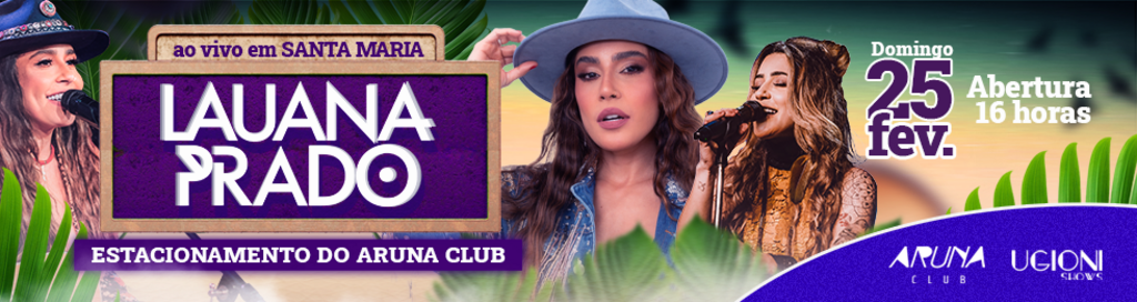 No próximo domingo, Lauana Prado se apresentará na área externa do Aruna Club