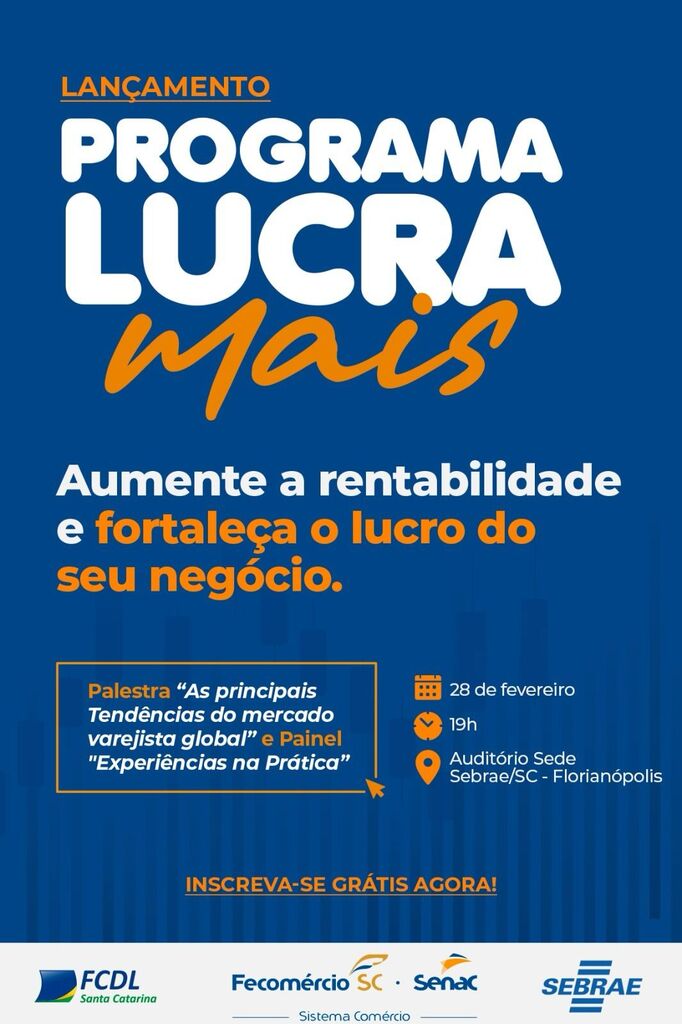 Programa Lucra Mais 2024 será lançado no dia 28, em Santa Catarina