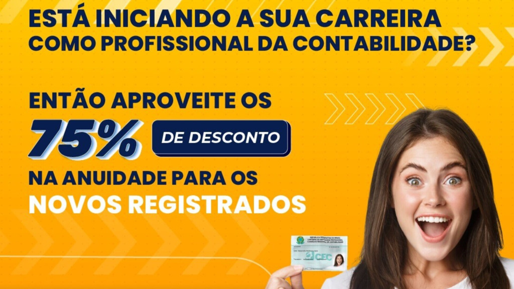 Novos registros de profissionais da contabilidade têm 75% de desconto na anuidade 2024