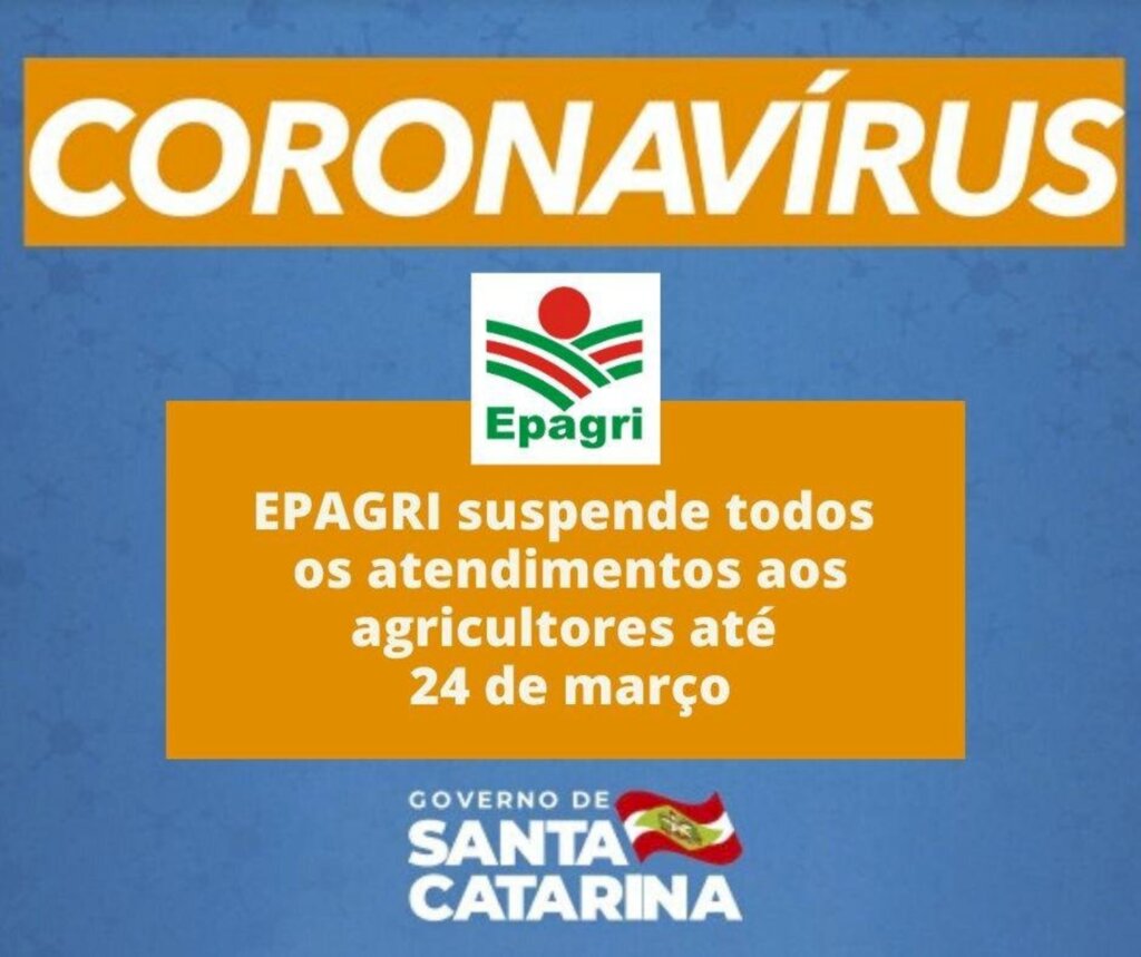 Epagri suspende atendimento presencial a agricultores