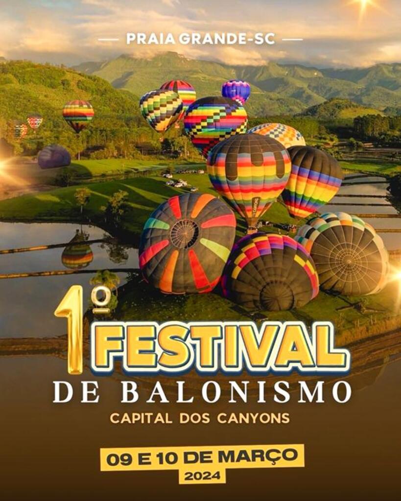 PRAIA GRANDE: CAPITAL DOS CANYONS PROMOVE O 1º FESTIVAL  DE BALONISMO