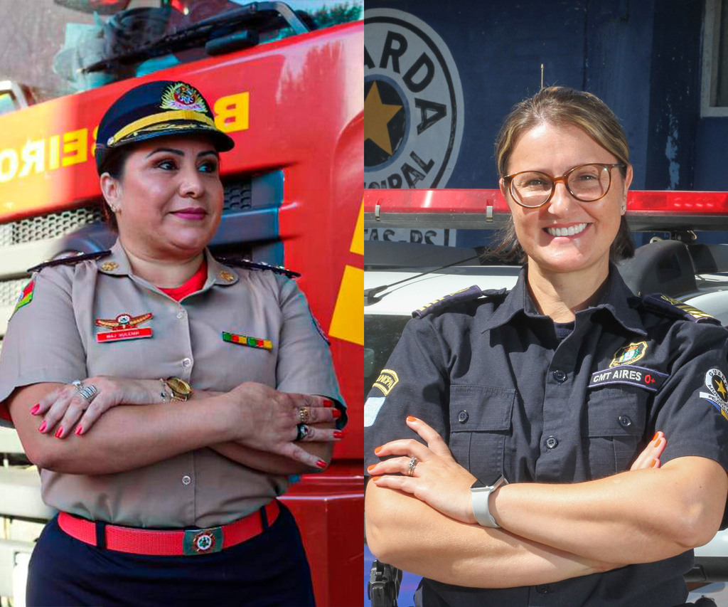 Fotos: Divulgação - DP - Sulenir da Rosa e Cíntia Aires desafiam as estatísticas na segurança pública e assumem suas unidades