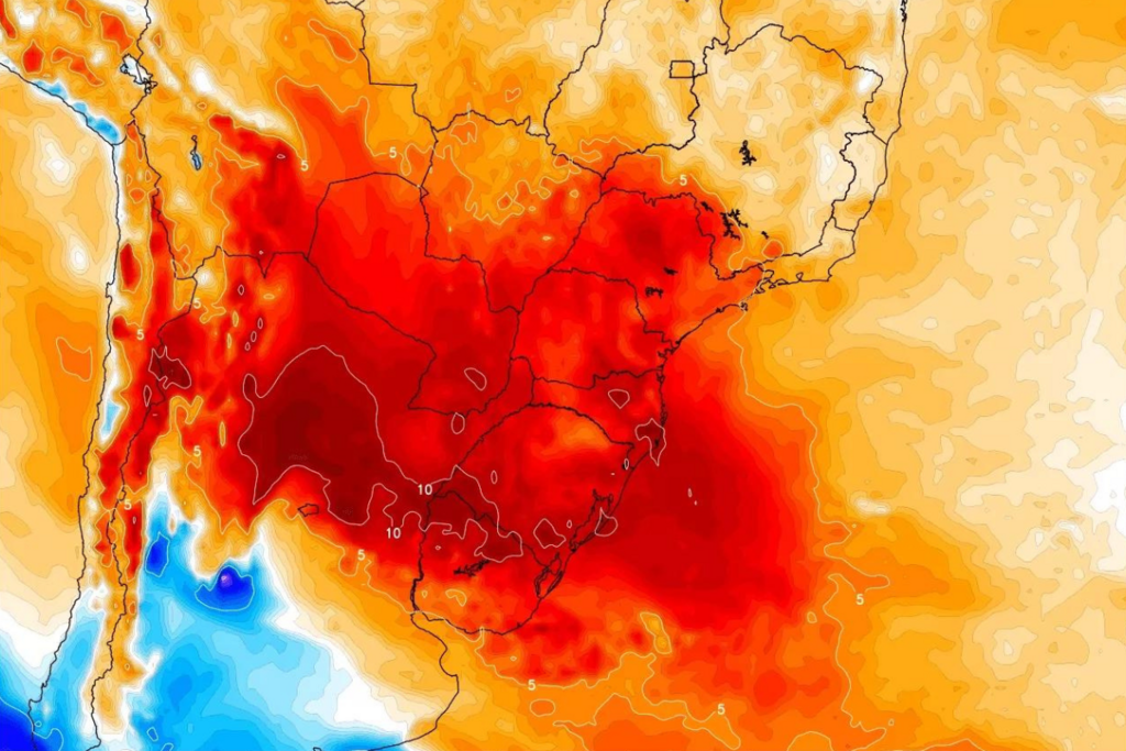  - O oeste da região Sul, sudoeste de Mato Grosso do Sul e oeste de São Paulo serão partes mais afetadas pelo fenômeno.