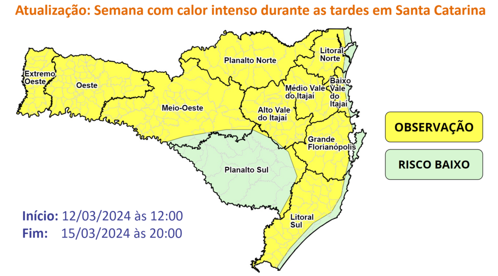 SC terá semana com calor intenso