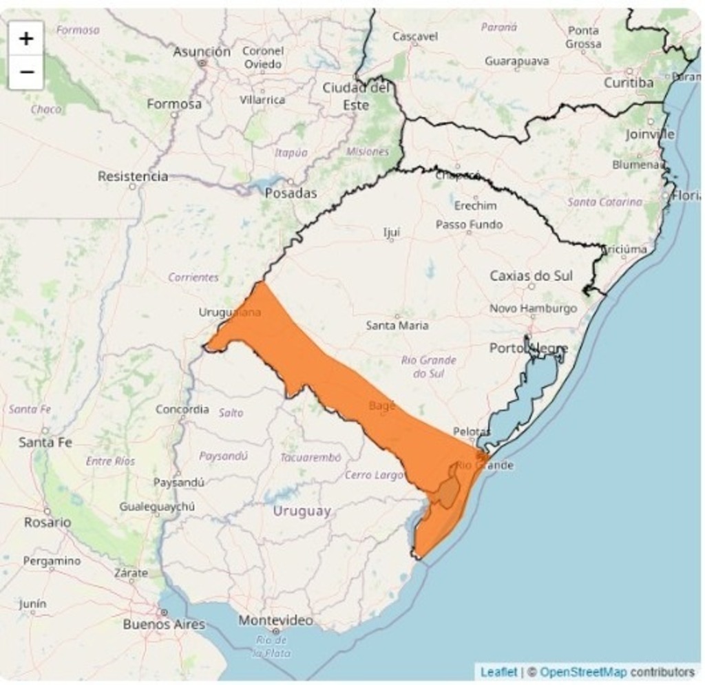 Inmet emite alerta de perigo para a região da fronteira