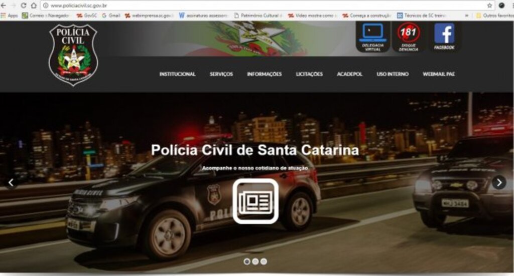 Polícia Civil catarinense lança novo site para divulgar serviços ao cidadão