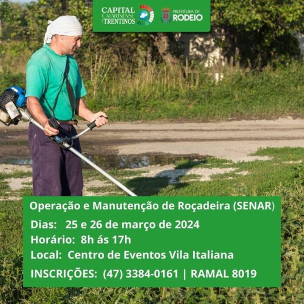 CURSO DE OPERAÇÃO E MANUTENÇÃO DE ROÇADEIRA – SENAR