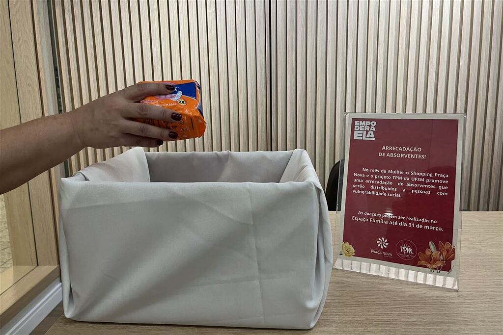 Entidades de Santa Maria promovem campanha de arrecadação de absorventes; saiba como ajudar
